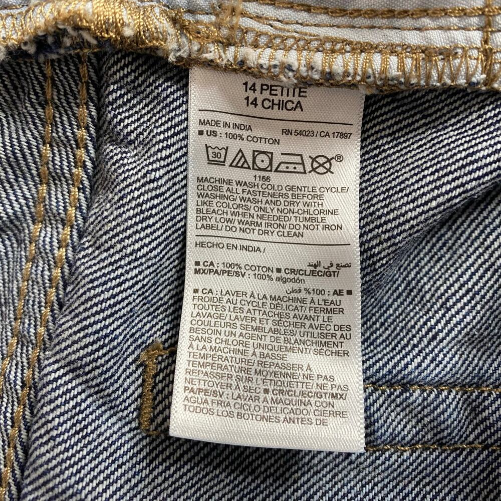 Old Navy Baggy Wide Leg Jeans Dark Wash Mid Rise Sz 14 Petite Skater Streetwear - Picture 4 of 13